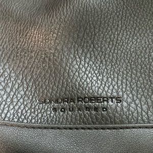 Sondra Roberts Squared Vegan Leather Hobo Cinch Black Oversized Tote Bag